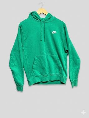 Nike Sportswear Club Fleece Hoodie Kelly Green Mens M Pullover Y2K Aesthetic